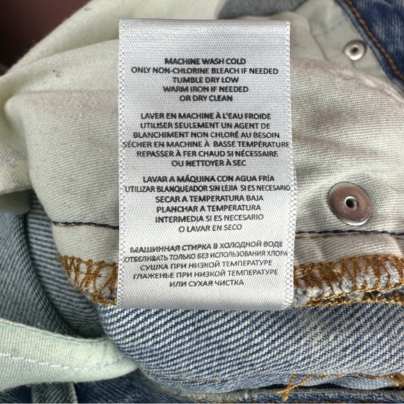 Re/Done CROPPED 90'S LOW SLUNG JEANS IN MEDIUM RAF Size 25 - Picture 9 of 16